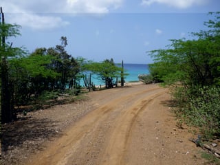 Zandweg naar Flamingomeer Bonaire