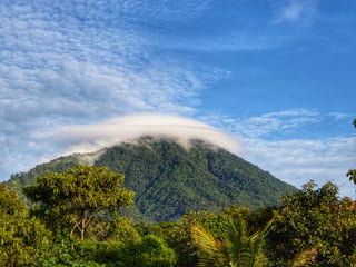 Bergtop in nevel gehuld in jungle El Salvador