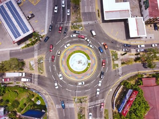 Rotonde in stad in Honduras